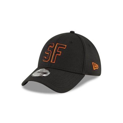 Black San Francisco Giants Hat - New Era MLB Ligature 39THIRTY Stretch Fit Caps USA1596428